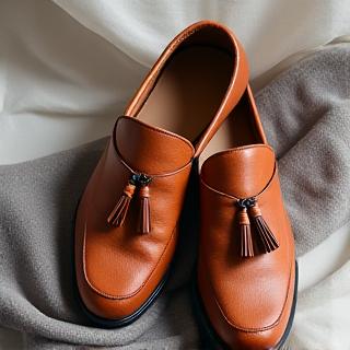 브라운 가죽 로퍼